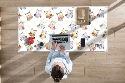 Large desk pad PVC protector Owls fairytale
