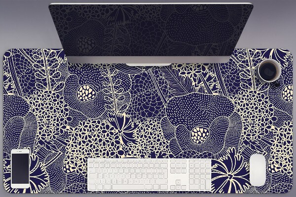 Full desk mat blue pattern