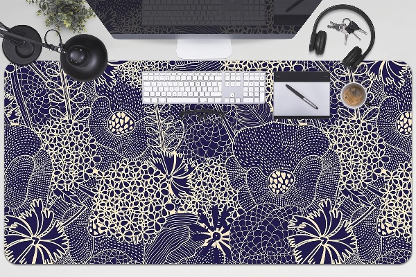 Full desk mat blue pattern
