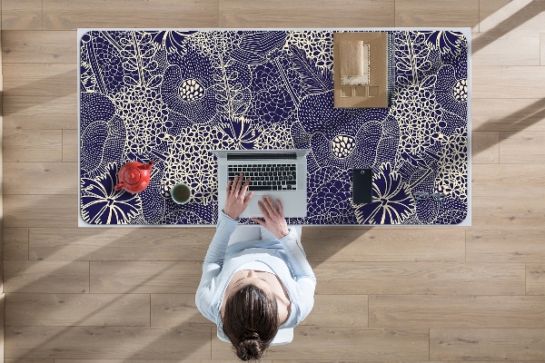 Full desk mat blue pattern