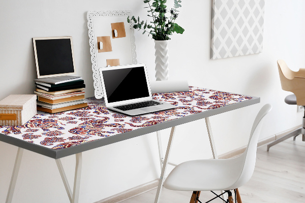Large desk pad PVC protector Paisley elephant
