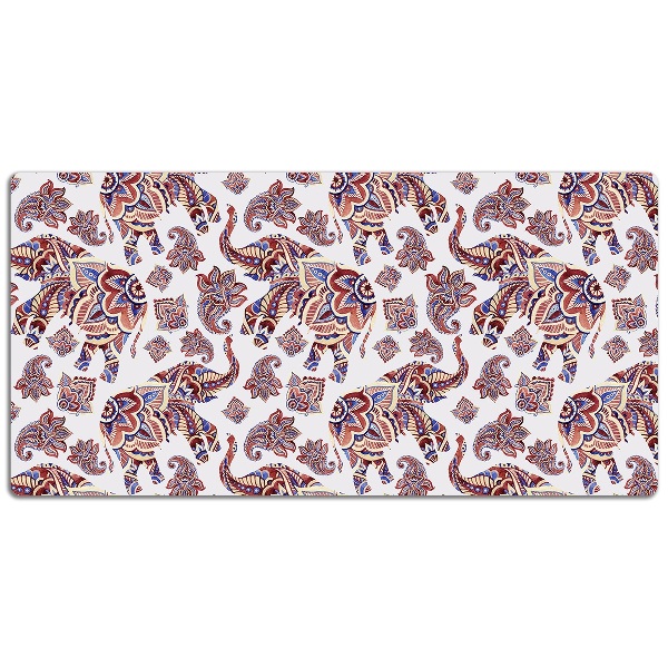 Large desk pad PVC protector Paisley elephant
