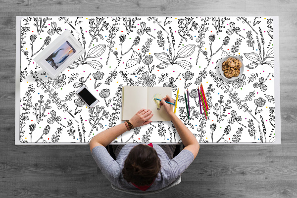 Desk pad Flowers and dots