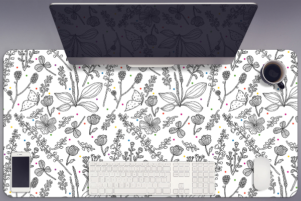Desk pad Flowers and dots