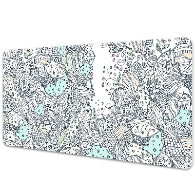 Large desk mat for children flowers