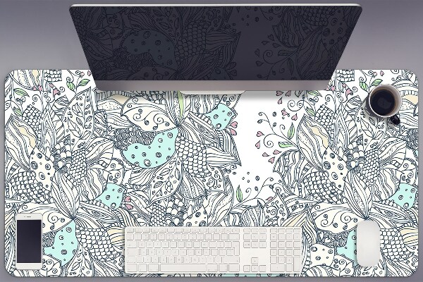 Large desk mat for children flowers
