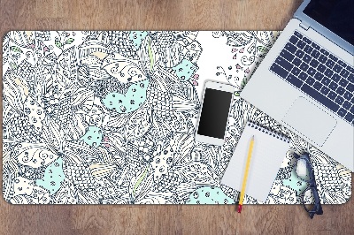 Large desk mat for children flowers