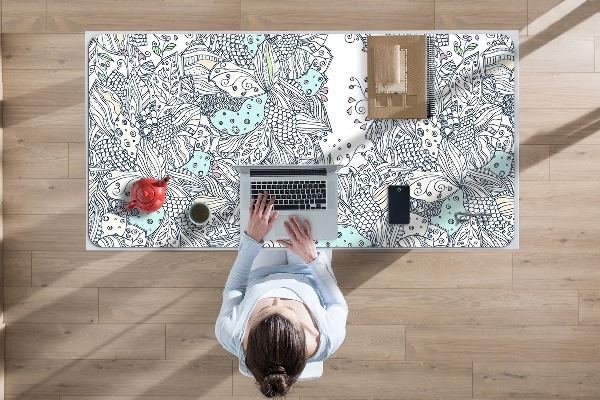 Large desk mat for children flowers