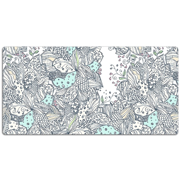 Large desk mat for children flowers