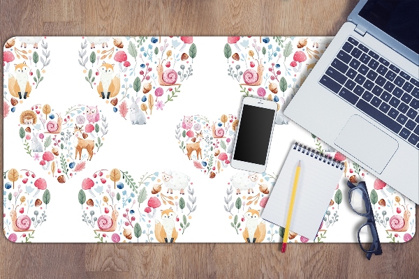 Full desk protector Fox Rabbit Heart