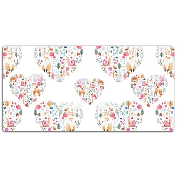 Full desk protector Fox Rabbit Heart