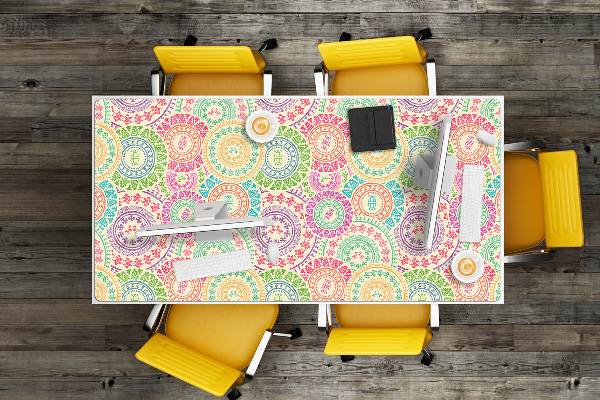 Large desk pad PVC protector circular pattern