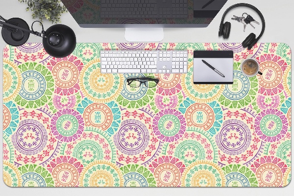 Large desk pad PVC protector circular pattern