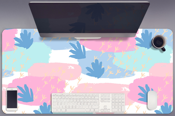 Large desk mat table protector paw prints