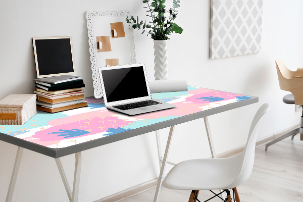 Large desk mat table protector paw prints