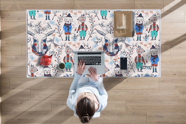 Large desk mat for children Animals