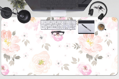 Large desk mat table protector floral pattern