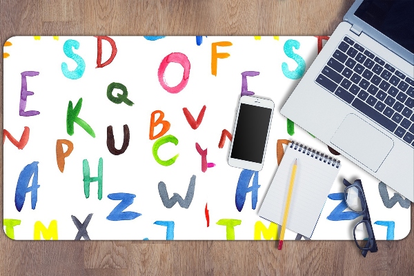 Desk pad colorful letters