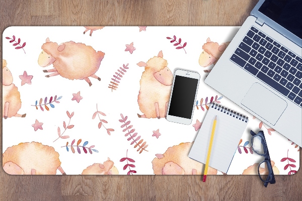 Large desk mat for children sheep