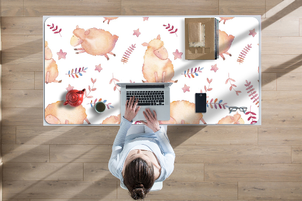 Large desk mat for children sheep