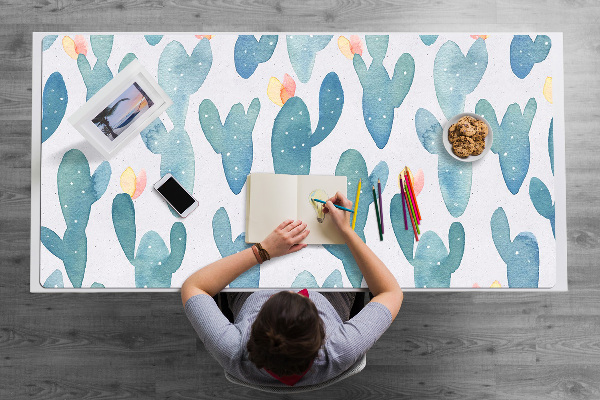 Full desk protector painted cacti