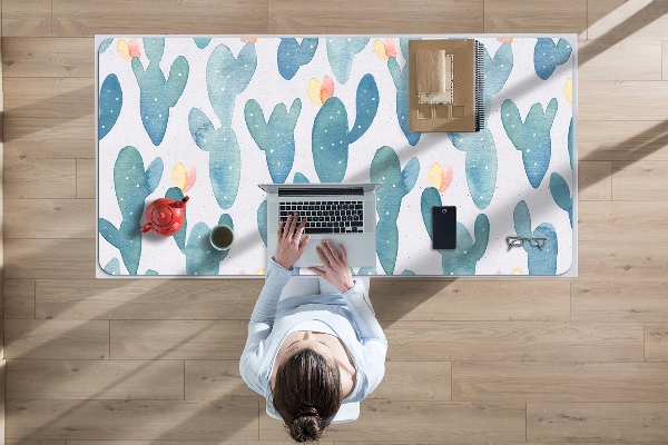 Full desk protector painted cacti