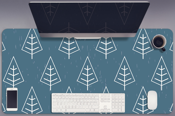Large desk pad PVC protector blue forest