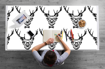 Large desk mat table protector deer drawing
