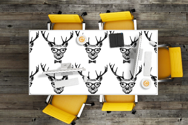 Large desk mat table protector deer drawing