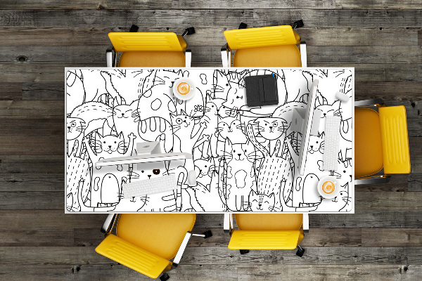 Desk mat Cats in the style of Doodle