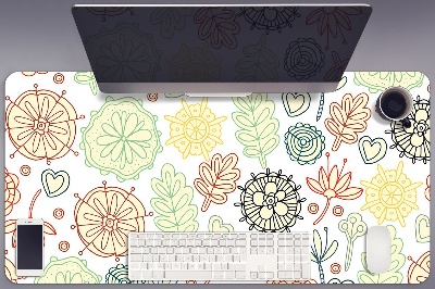 Full desk mat Flowers and Hearts