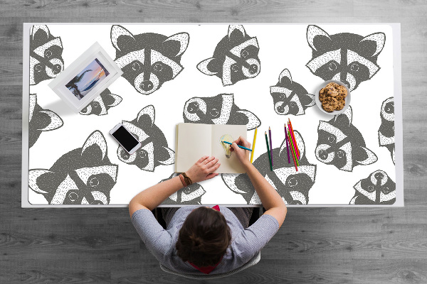 Large desk mat for children Raccoon