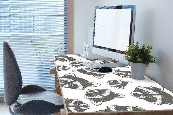 Large desk mat for children Raccoon