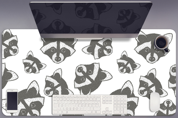 Large desk mat for children Raccoon