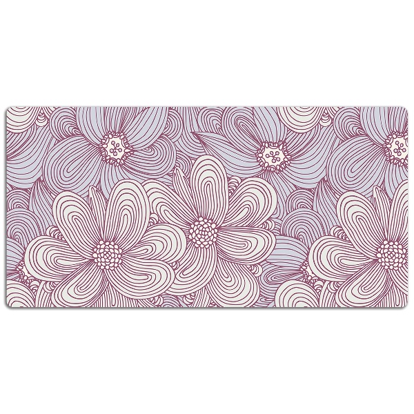 Large desk mat table protector flowers Doodle