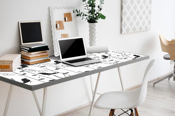 Full desk mat Birds and trees