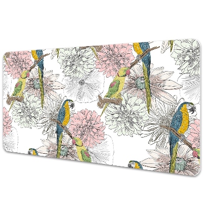 Desk pad Parrot and flowers