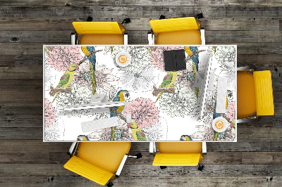 Desk pad Parrot and flowers