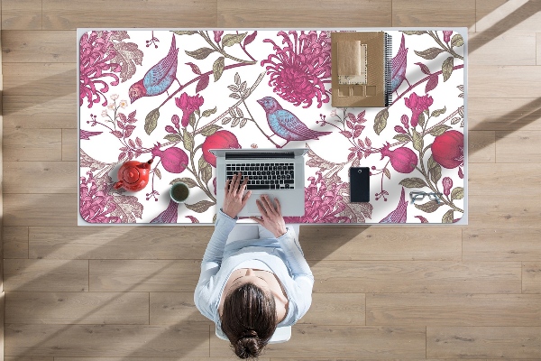 Full desk mat Birds and flowers