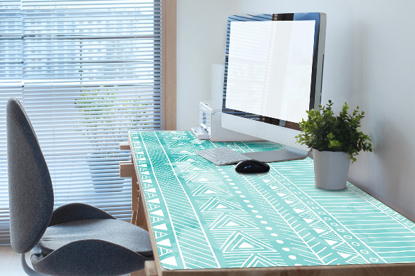 Desk mat geometric turquoise