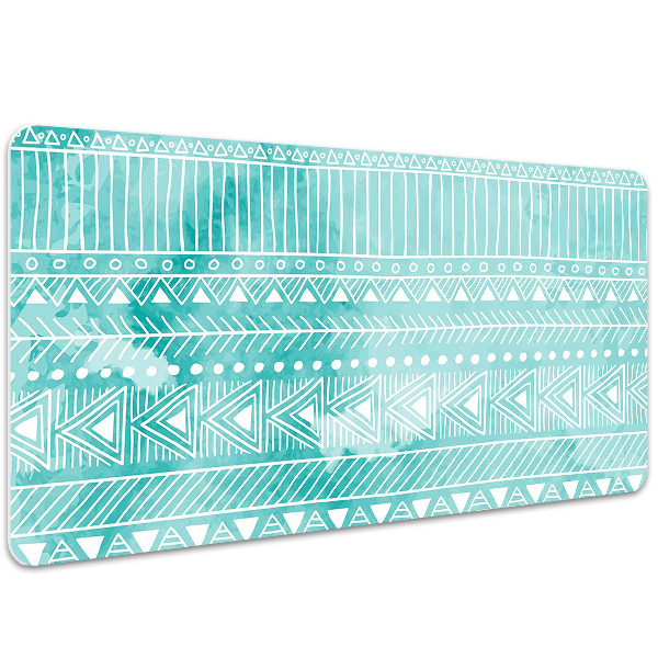 Desk mat geometric turquoise