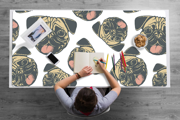 Large desk mat for children Pugs