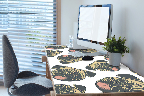 Large desk mat for children Pugs