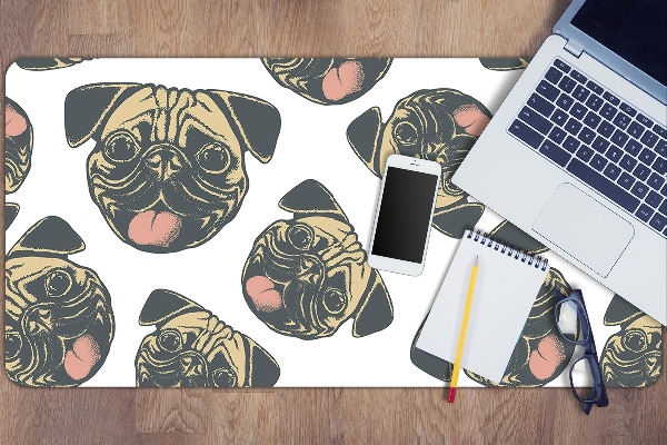 Large desk mat for children Pugs