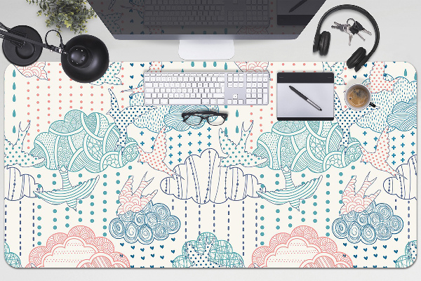 Desk pad Clouds and Dots