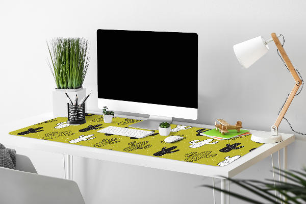 Large desk mat for children cacti