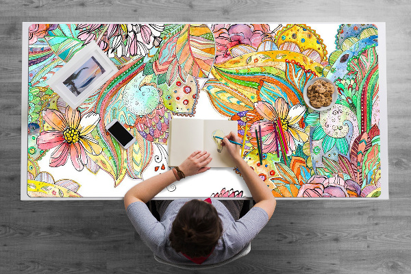 Large desk pad PVC protector mandala pattern