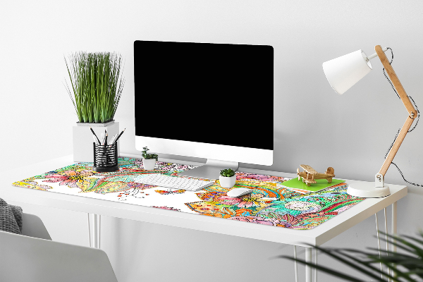 Large desk pad PVC protector mandala pattern