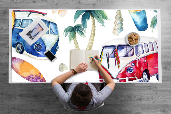 Large desk pad PVC protector Surfer Beach