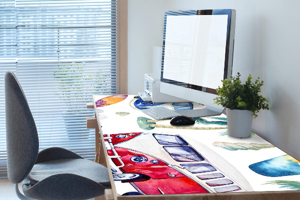 Large desk pad PVC protector Surfer Beach